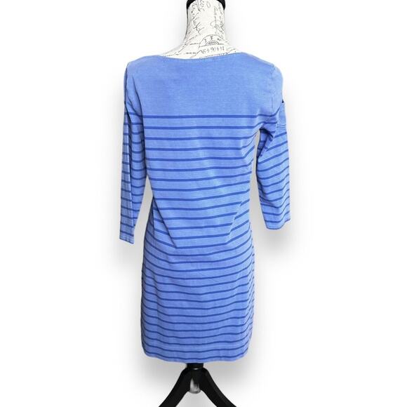 New Vineyard Vines Overdyed LS Stripe Knit Dress Cotton Indigo Marlin Color XS - Picture 2 of 5